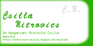 csilla mitrovics business card